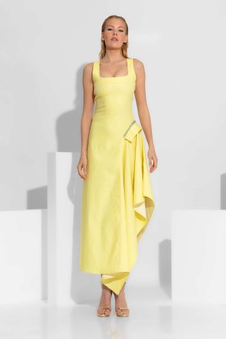 Φόρεμα Denim Ασύμμετρο Με Κρύσταλλα