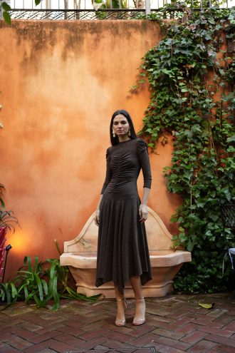 Clara Dress with openwork knit