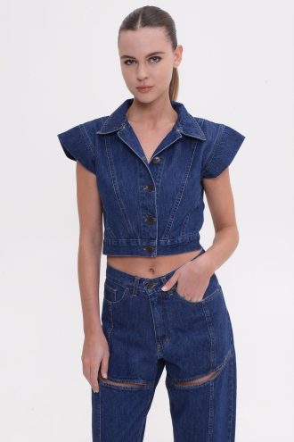 Rosalia Vest Jacket Mid Blue