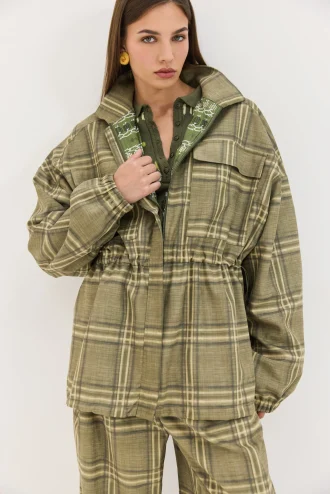 Orion Blazer (Olive plaid)