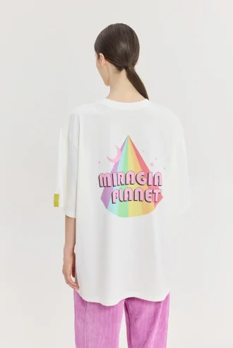 Cheetah Off White T-Shirt (Rainbow Floyd)